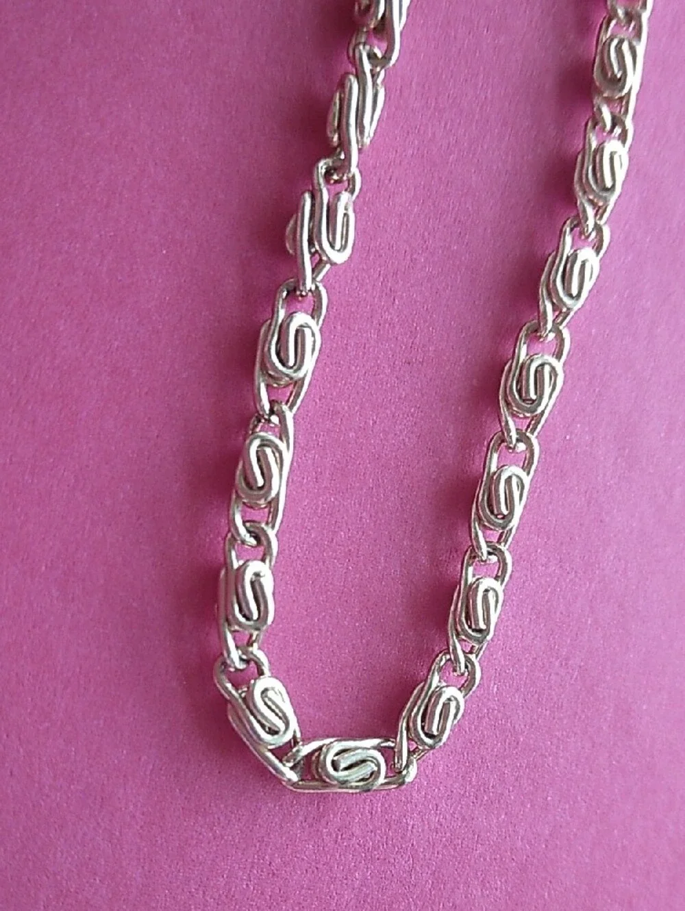 Vintage Germany Snail Link Chain Necklace 16